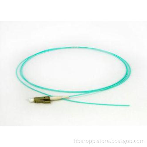 CATV / MAN LC OM3 Fiber Optic Pigtail Aqua Color UPC APC En
